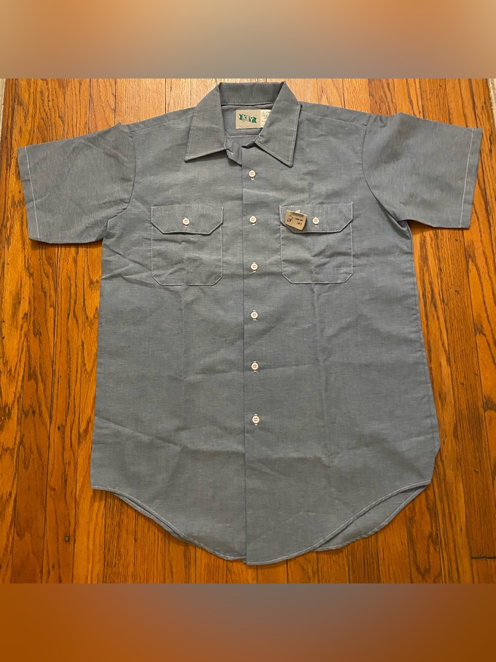 Key Men’s Workwear Gray Short Sleeve Shirt LT Cotton/Poly Blend BDS7-441